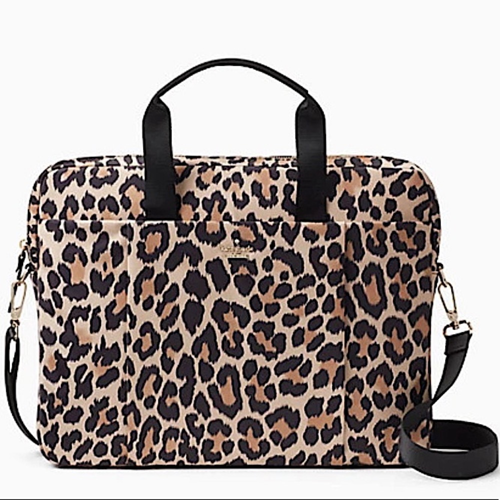 Kate Spade Leopard Commuter/Laptop Bag